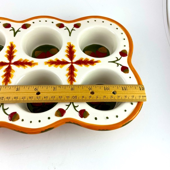 Temptations by Tara Fall Harvest 6 Cupcake Muffin Pan Bakeware Acorn Leaves Fall - Picture 9 of 11